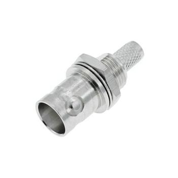BNC 母头压接连接器 后穿墙 安装 接 RG316DS 电缆